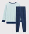 Pyjama motif yeti en velours petit garçon bleu MEDIEVAL/blanc MULTICO