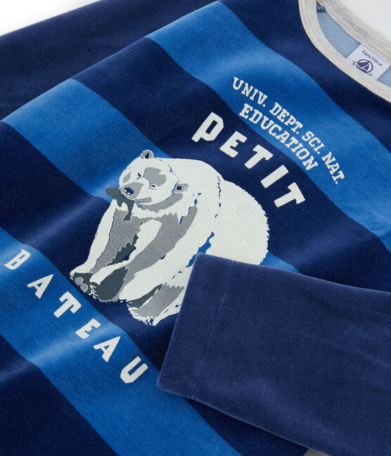 Pyjama petit garçon en velours bleu MEDIEVAL/bleu MAJOR