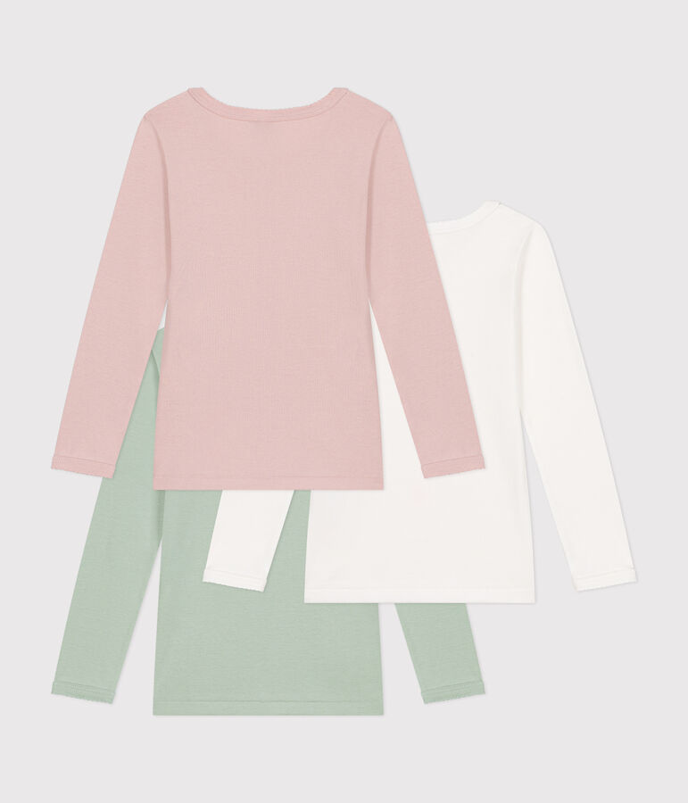 Lot de 3 tee-shirts &agrave; manches longues unis en coton enfant variante 1