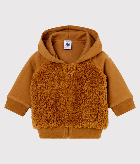 Sweatshirt à capuche bébé garçon en sherpa marron BRINDILLE