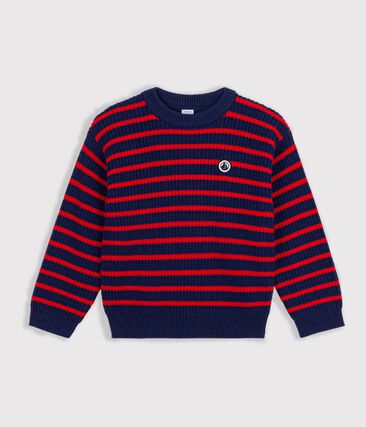 Pull enfant en laine et coton à rayures