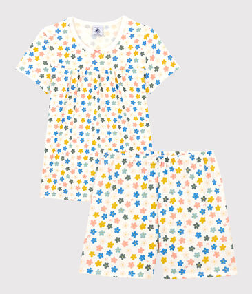 Pyjacourt fleurs phosphorescentes petite fille en coton