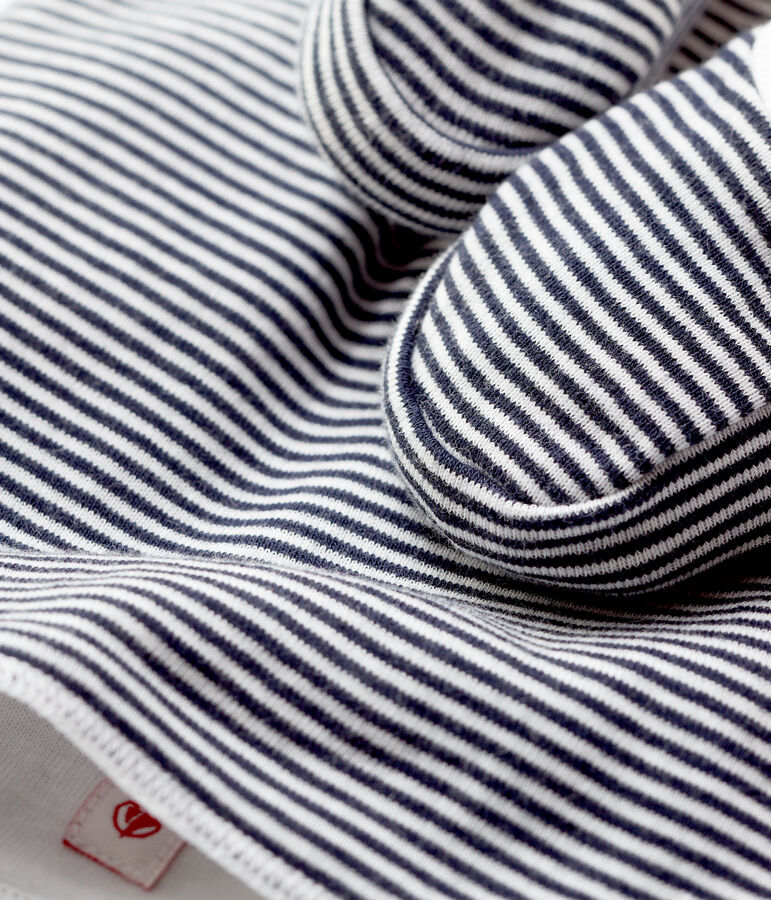 Lot bonnet naissance et chaussons &agrave; rayures b&eacute;b&eacute; en coton biologique multicouleur