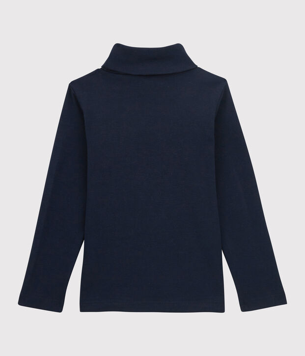 Sous-pull en coton enfant fille / gar&ccedil;on bleu