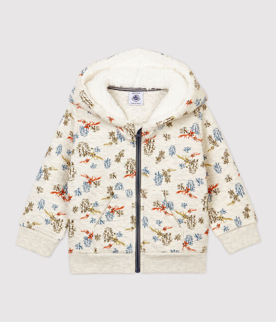 Cardigan matelassé bébé. beige MONTELIMAR/blanc MULTICO