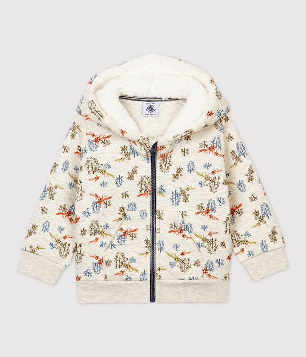 Cardigan matelass&eacute; b&eacute;b&eacute;. beige/multicouleur