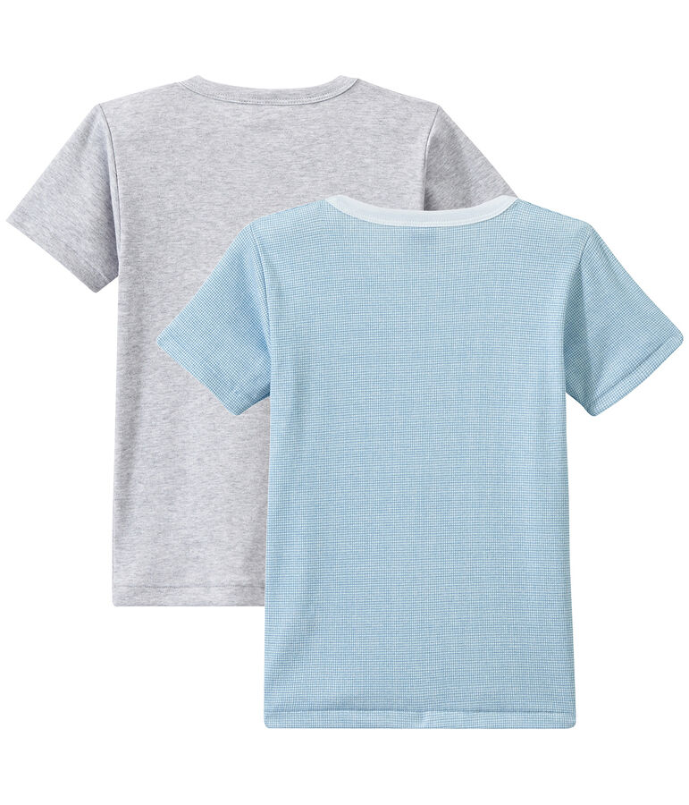 Lot de 2 t-shirts gar&ccedil;on manches courtes blanc