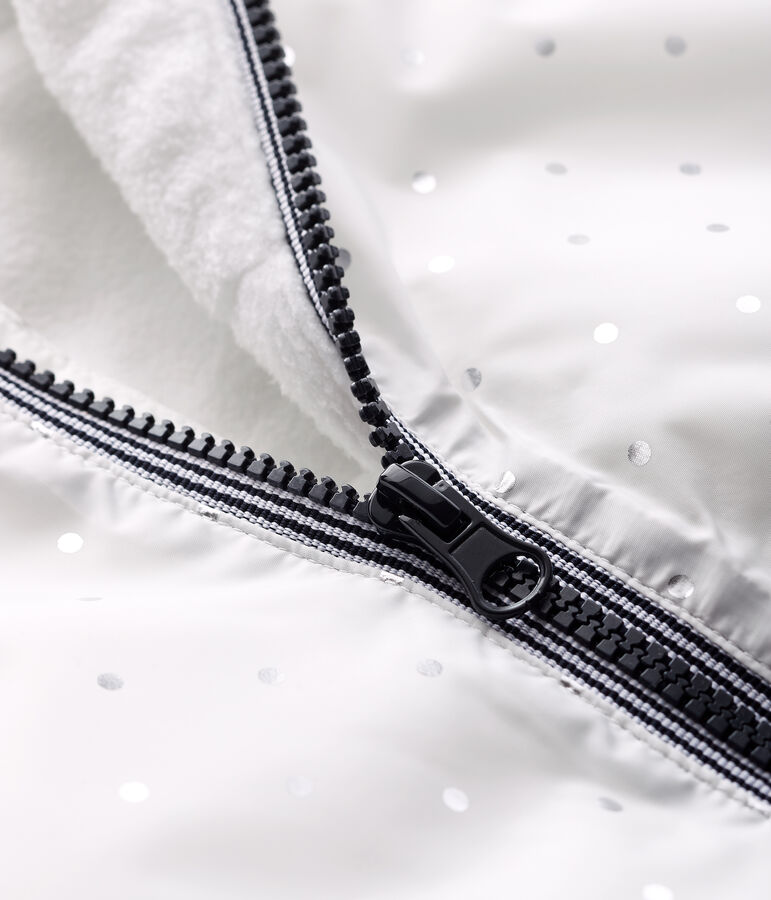 Blouson b&eacute;b&eacute; fille/gar&ccedil;on imprim&eacute; blanc MARSHMALLOW/gris ARGENT