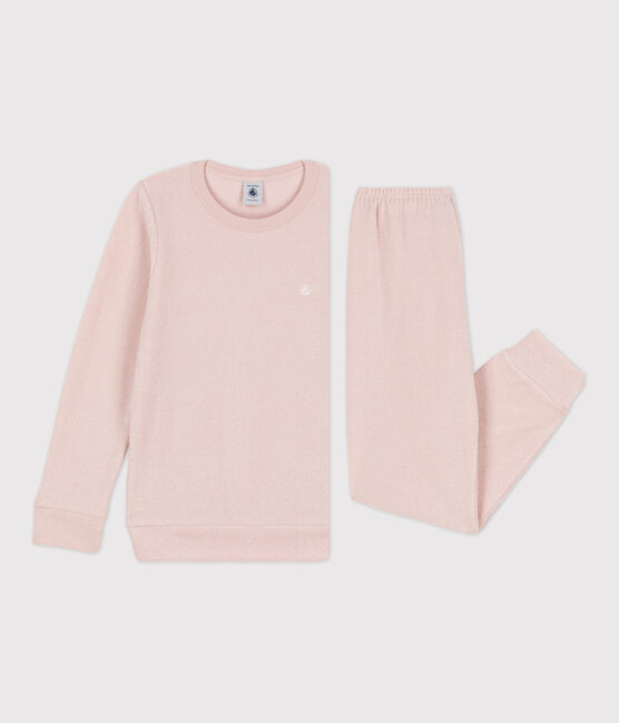 Pyjama en bouclette éponge grattée enfant rose SALINE
