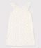 Chemise de nuit manches courtes soleils petite fille en coton blanc MARSHMALLOW/ ORGE
