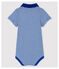 Body col polo en coton manches courtes bébé garçon bleu SURF/blanc MARSHMALLOW