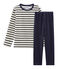 Pyjama petit garçon en velours bleu SMOKING/beige COQUILLE