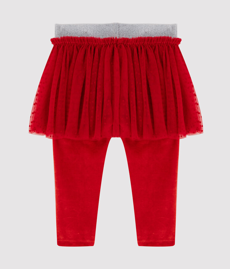 Legging b&eacute;b&eacute; avec jupe en tulle rouge