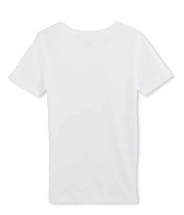 Tee-shirt manches courtes col V homme blanc