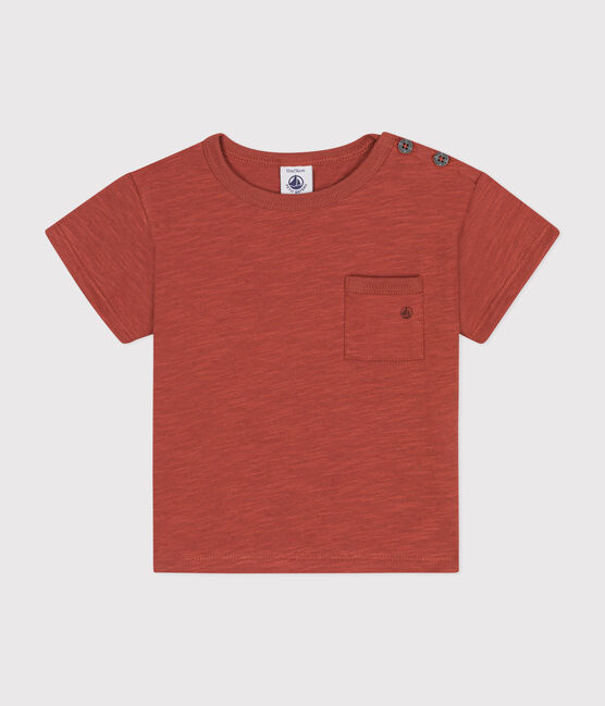 Tee-shirt manches courtes en jersey flammé bébé marron FAMEUX
