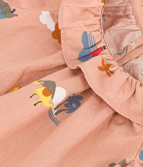 Blouse manches courtes bébé en popeline imprimée VINTAGE/ MULTICO