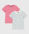 Lot de tee-shirts enfant en coton manches courtes imprimé fleuri variante 1