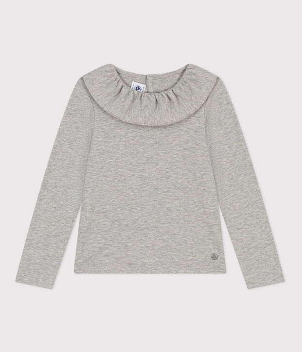 Blouse en coton enfant fille gris
