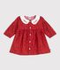 Robe bébé en coton manches longues imprimée et col brodé