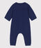 Combinaison longue unie en tubique bio bébé bleu CHALOUPE