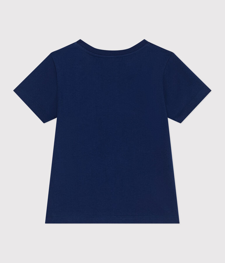 Teeshirt enfant mixte en coton manches courtes imprim&eacute; bleu MEDIEVAL