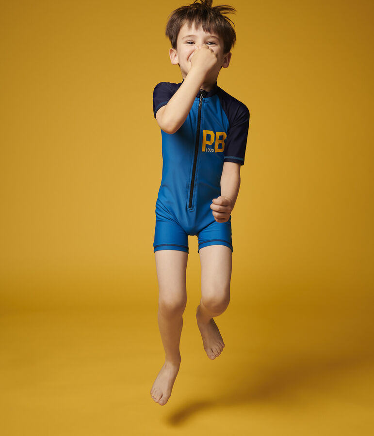 Combinaison anti-uv recycl&eacute;e enfant gar&ccedil;on bleu
