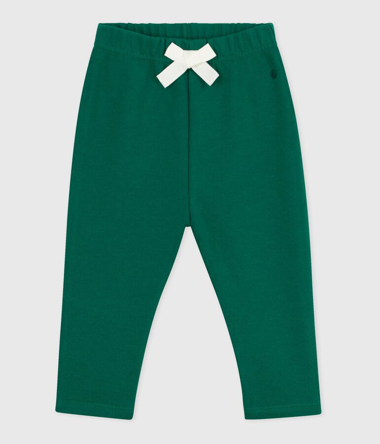 Pantalon b&eacute;b&eacute; en coton uni vert EVERGREEN