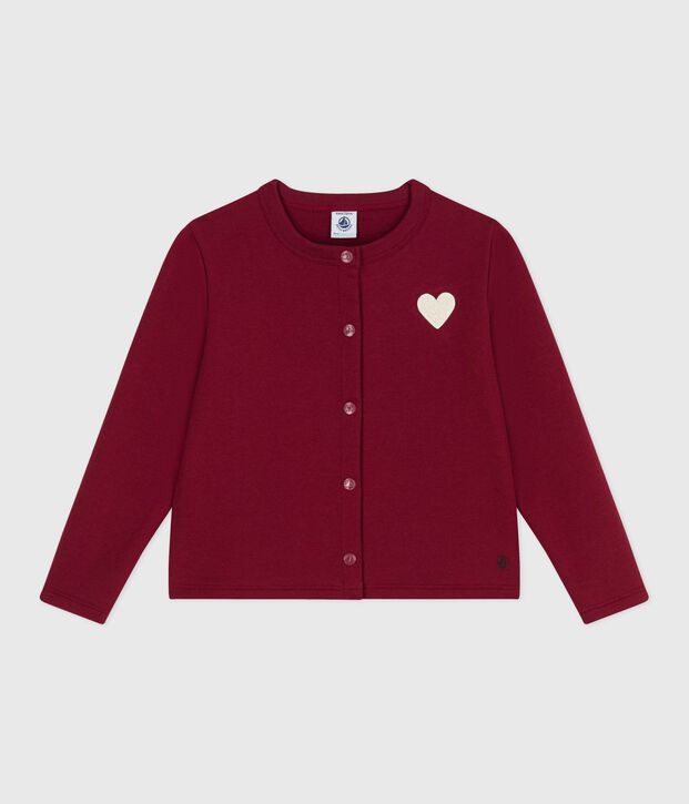 Cardigan en molleton enfant fille rouge