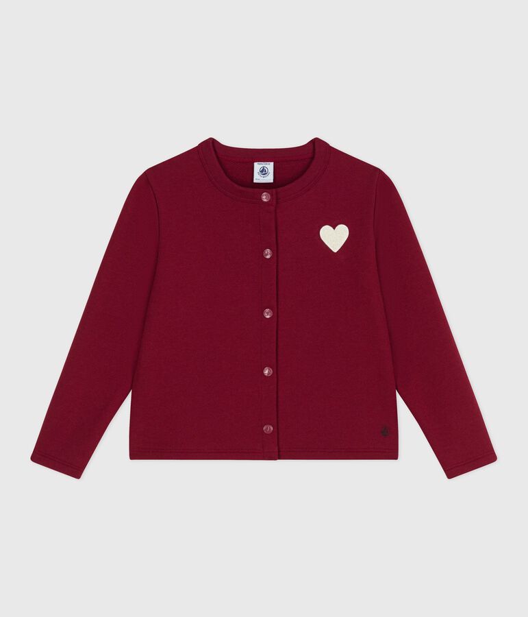 Cardigan en molleton enfant fille rouge AMARANTE