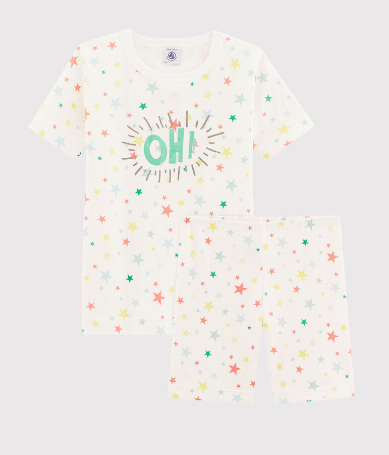 Pyjacourt petit gar&ccedil;on coupe tr&egrave;s ajust&eacute;e blanc MARSHMALLOW/blanc MULTICO