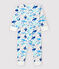 Dors-bien sans pression fonds marins bébé en coton blanc MARSHMALLOW/blanc MULTICO