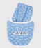 Pyjacourt imprimé bananes petit garçon-petite fille en coton bleu EDNA/blanc MARSHMALLOW