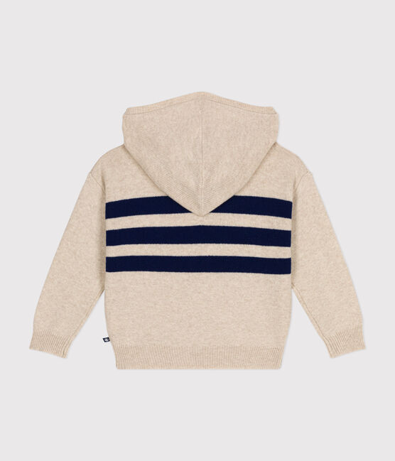 Pull à capuche en laine et coton enfant garçon blanc AVALANCHE/ MEDIEVAL