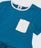Robe manches courtes en coton enfant fille bleu MYKONOS