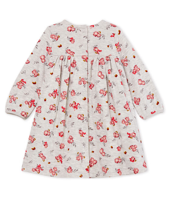 Robe manches longues bébé fille imprimée gris BELUGA/blanc MULTICO