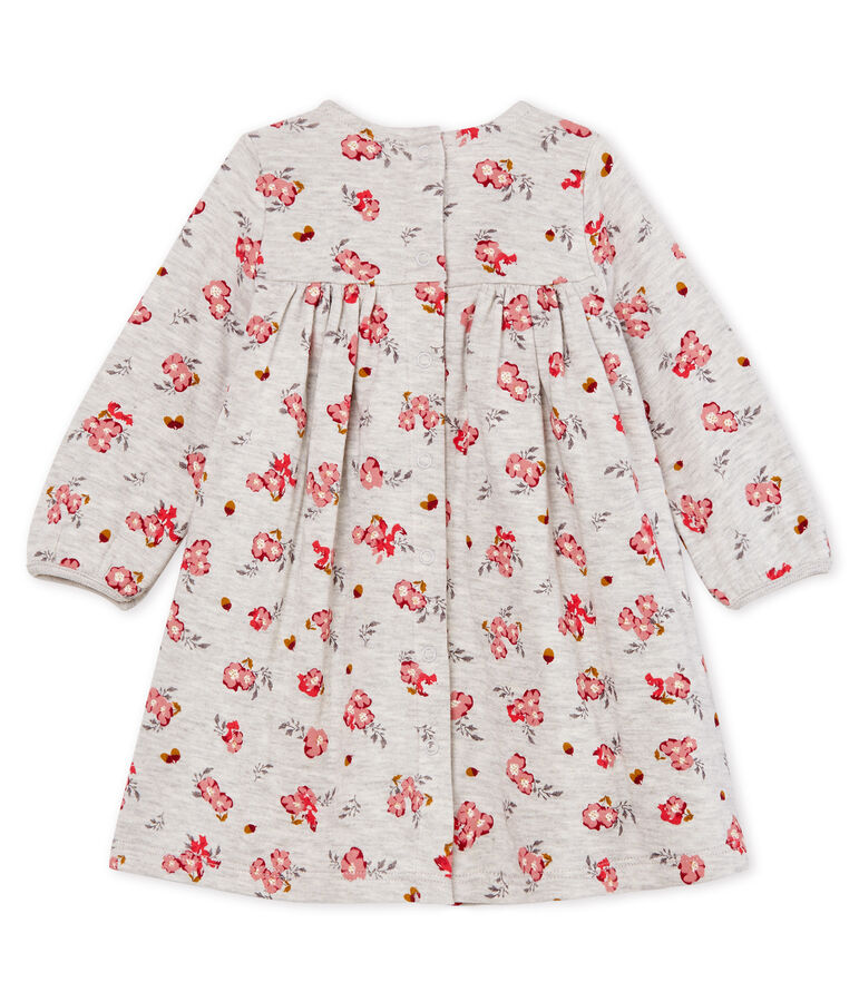 Robe manches longues b&eacute;b&eacute; fille imprim&eacute;e gris/multicouleur