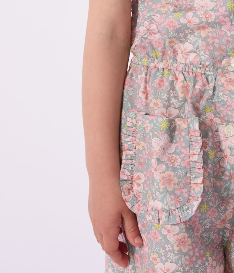 Combinaison courte enfant en coton bleu/multicouleur