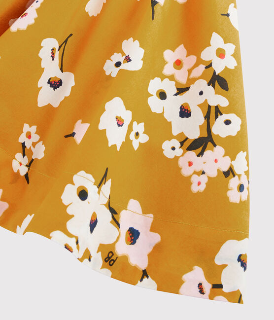 Jupe en popeline enfant fille jaune BOUDOR/ MULTICO