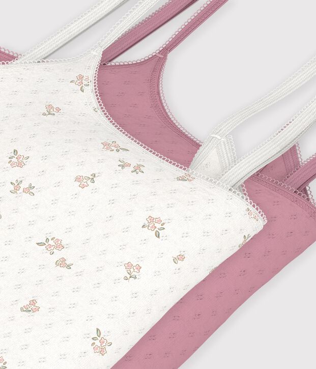 Lot de chemises &agrave; bretelles femme en coton ajour&eacute; &agrave; fleurs multicouleur