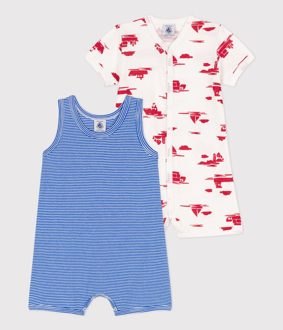 Lot de 2 combinaisons courtes port en coton bébé variante 1