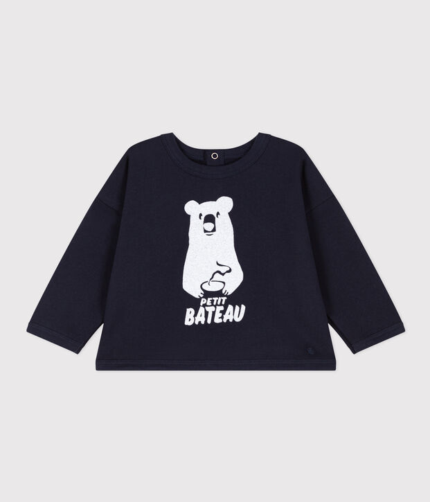 Sweatshirt en molleton b&eacute;b&eacute; bleu marine