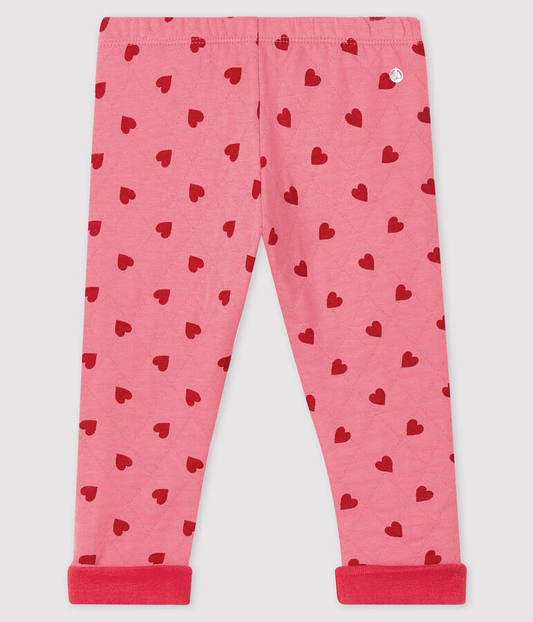 Pantalon &agrave; motif b&eacute;b&eacute; fille rose CHEEK/rouge TERKUIT