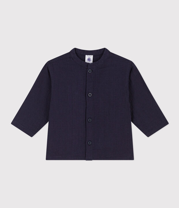 Chemise en gaze de coton b&eacute;b&eacute; bleu