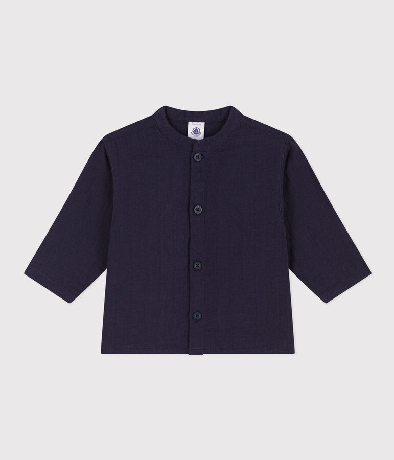 Chemise en gaze de coton b&eacute;b&eacute; bleu