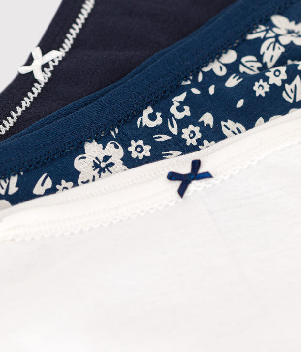 Lot de 3 culottes fleur en coton petite fille multicouleur