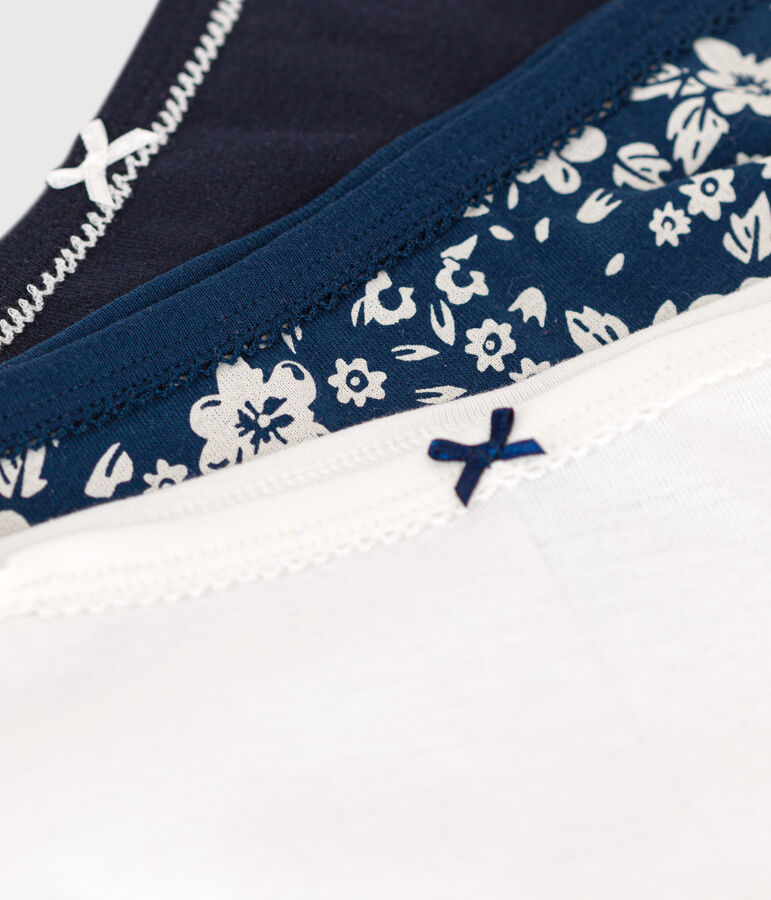 Lot de 3 culottes fleur en coton petite fille multicouleur