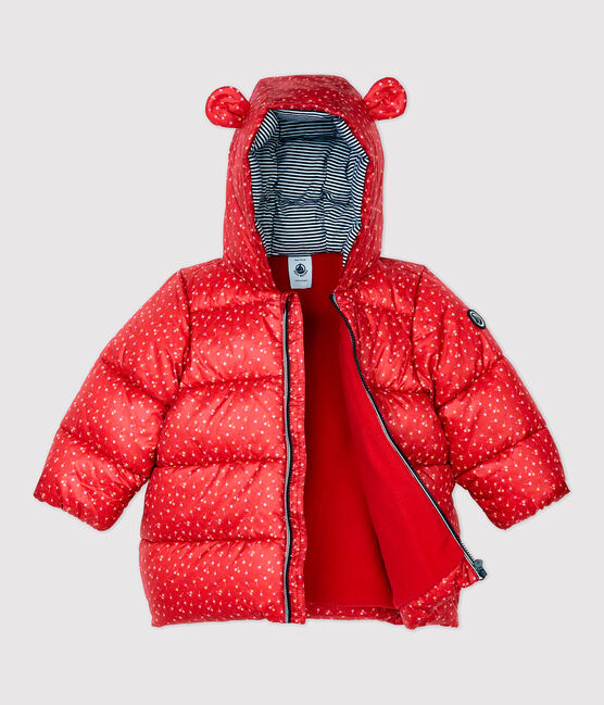 Doudoune matelassée bébé. rouge TERKUIT/blanc MULTICO