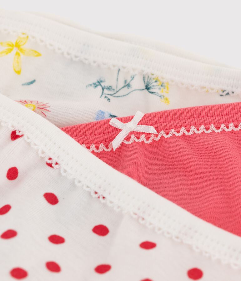 Lot de 3 culottes petite fille imprim&eacute; fleuri variante 1