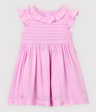PETIT BATEAU - Robe manches courtes en crêpe bébé fille
