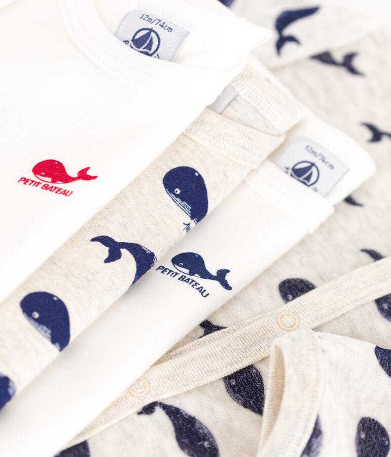 Lot de 1 pyjama b&eacute;b&eacute; et 3 bodies baleines variante 1